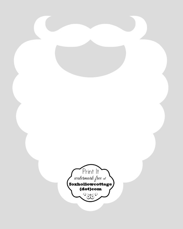 Santa Beard Print And Cut Out Party Photo Booth Prop