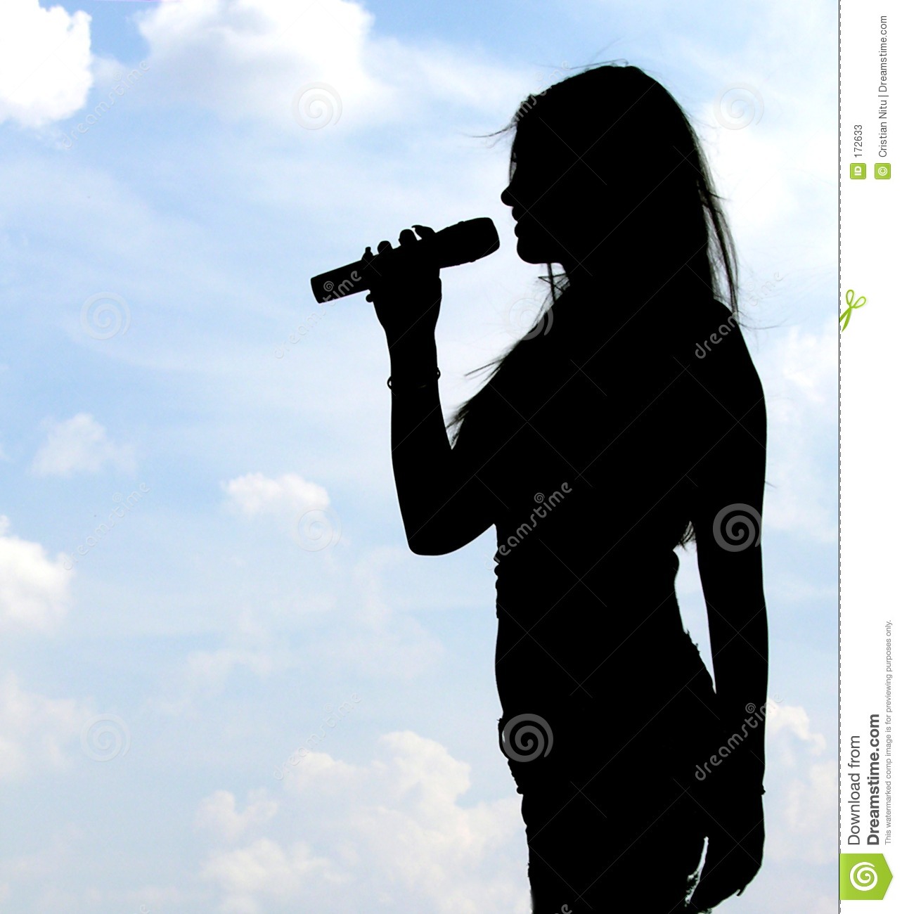 Silhouette Of Singing Girl Stock Photos   Image  172633