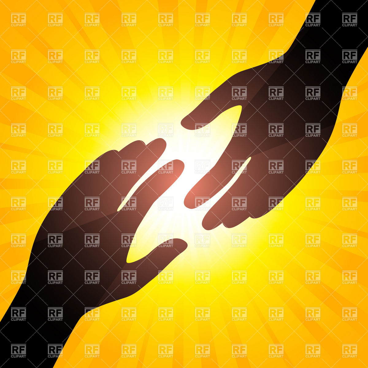 Two Reaching Hands   Help Symbol Download Royalty Free Vector Clipart