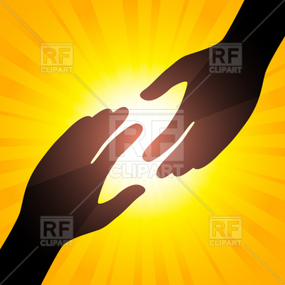 Two Reaching Hands   Help Symbol Download Royalty Free Vector Clipart    