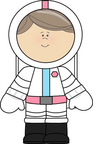 With Brown Hair In A Space Suit And Helmet With Pink Stripes