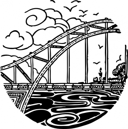 Bridge Over River Clip Art