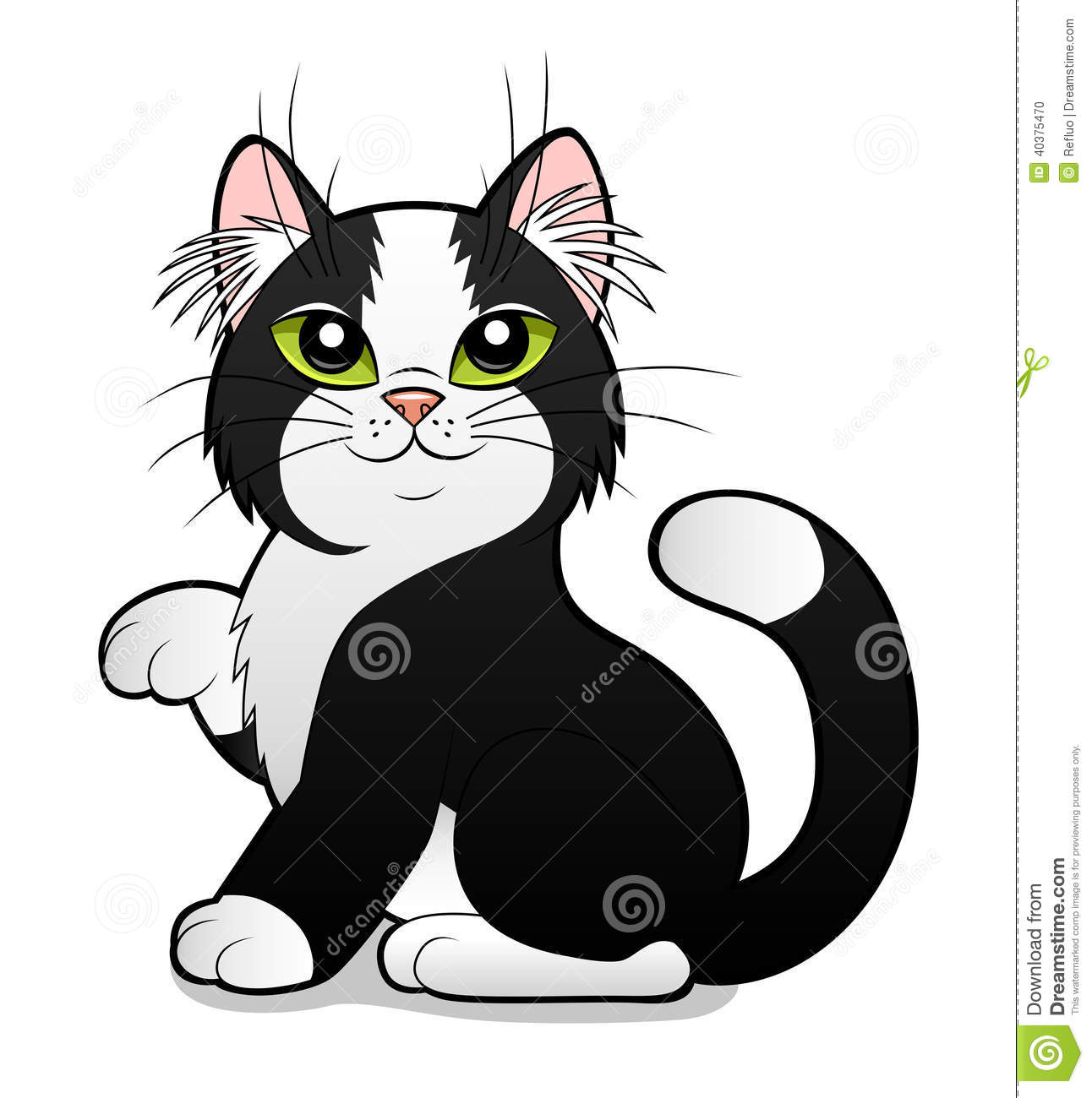 Cartoon Black And White Cat Stock Vector   Image  40375470