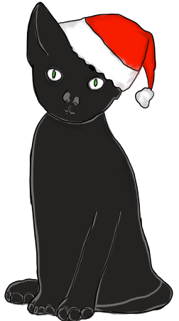 Cartoon Black Cats Christmas Tivo 1left Gif