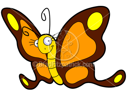 Cartoon Butterfly Clipart Character   Royalty Free Butterfly Picture