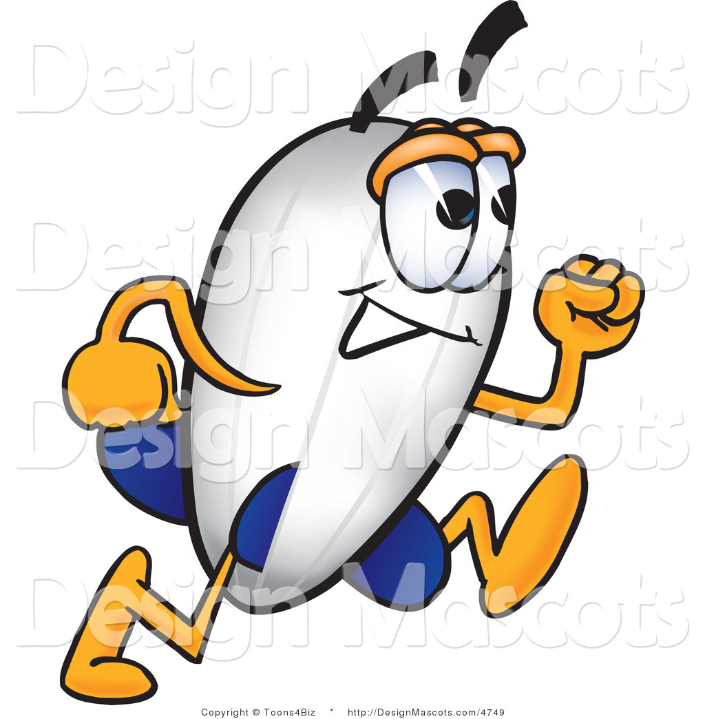 Clipart Of A Blimp Mascot Cartoon Character Running   Royalty Free By