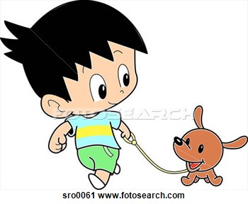 Clipart Of Illustration Of A Boy Walking His Dog Sro0061   Search Clip