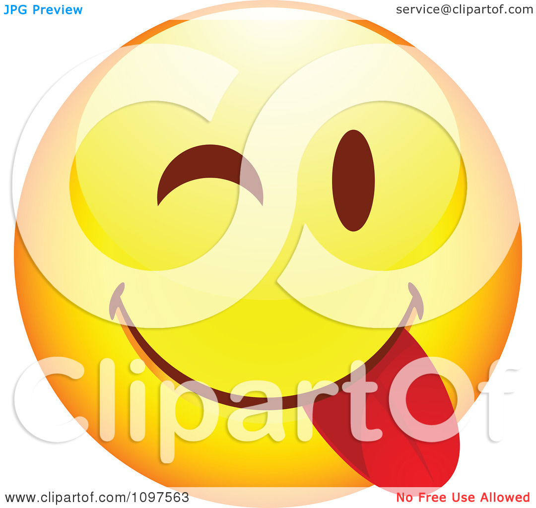 Clipart Yellow Goofy Cartoon Smiley Emoticon Face 7   Royalty Free