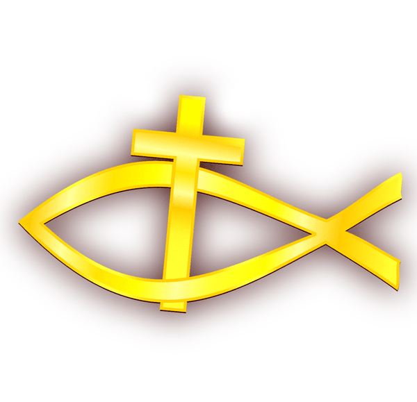 Cross And Fish Symbol   Christian Clip Art