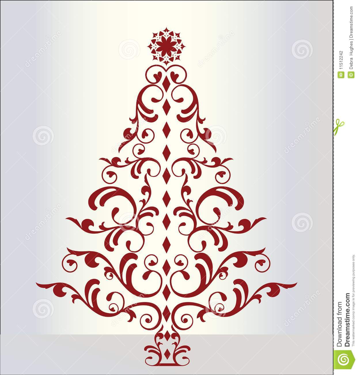 Elegant Christmas Tree In Red Stock Photography   Image  11512242