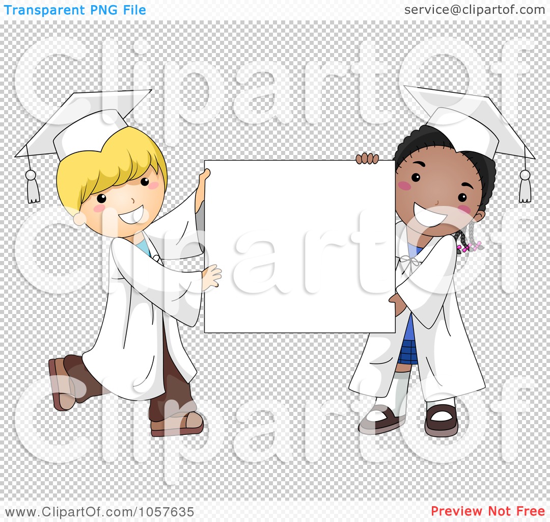 Free Vector Clip Art Illustration Of Cute Graduate Kids Holding A Sign
