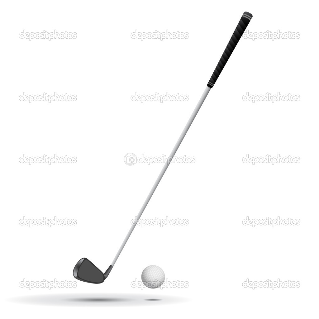 Golf Ball And Club Vector Illustration   Stock Vector   Slobelix