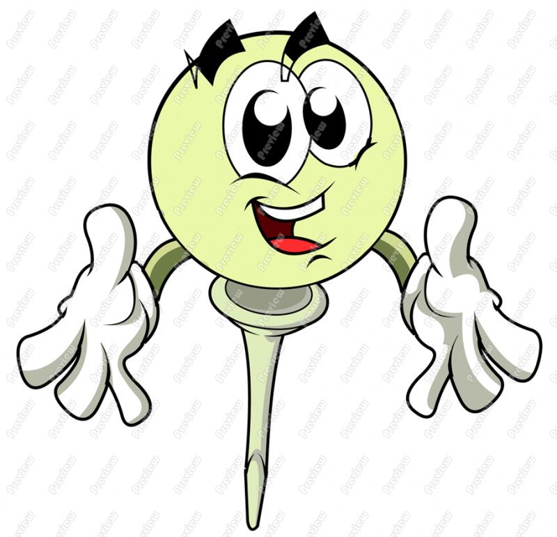 Golf Ball Character Clip Art   Royalty Free Clipart   Vector Cartoon