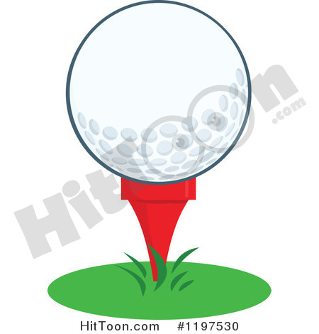 Golf Ball On A Tee In Grass   Royalty Free Vector Clipart  1197530