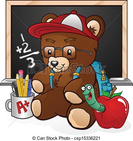 Illustration Of School Student Teddy Bear Cartoon   A Cute Teddy Bear