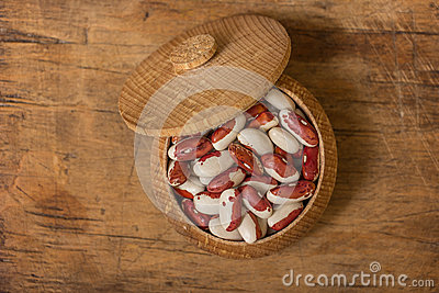 Kidney Beans On A Old Wooden Background  Rustic Arrangement