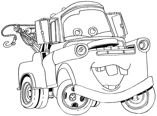 Mater The Tow Truck Tow Mater Coloring Page