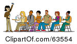 Royalty Free Rf Clipart Illustration Of A Group Of Students Sitting At