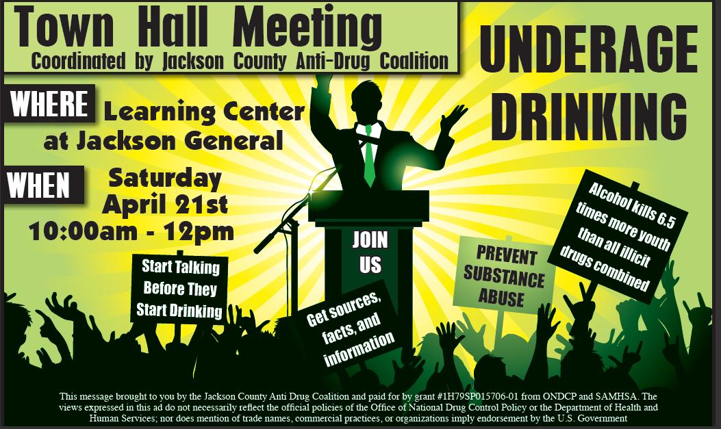 Town Hall Meeting Flyer Underage Drinking Town Hall