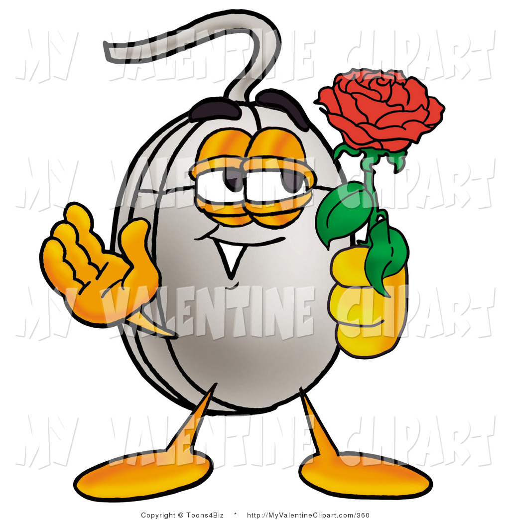 Valentine S Clipart Of A Cute Computer Mouse Mascot Cartoon Character