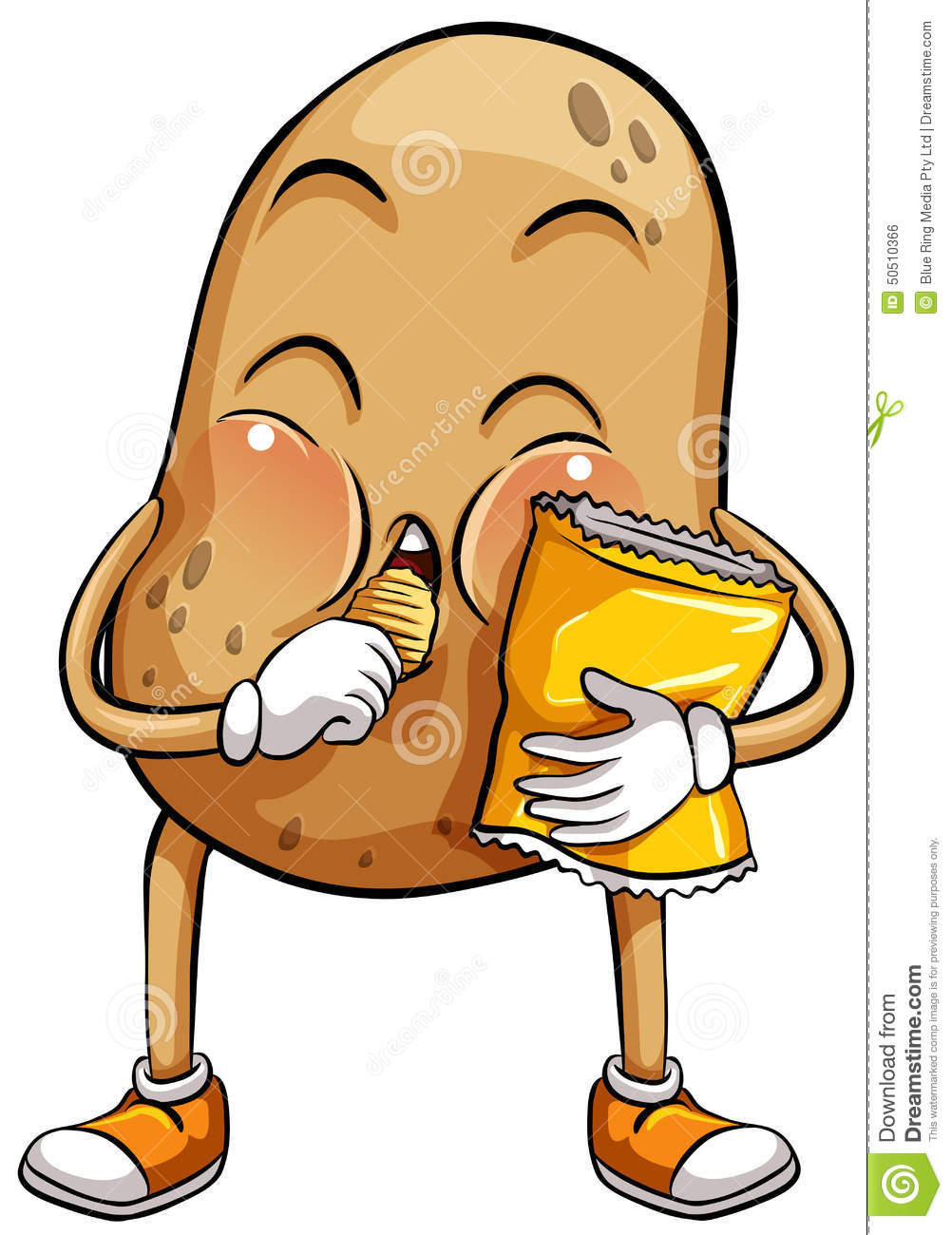 An Idiom Showing A Big Potato On A White Background