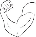 Biceps Of Strong Man The Vector Black And White Image With A The