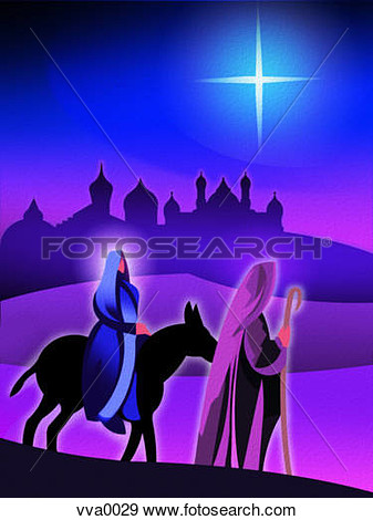 By Donkey With The Star Of Bethlehem And Jerusalem In The Background