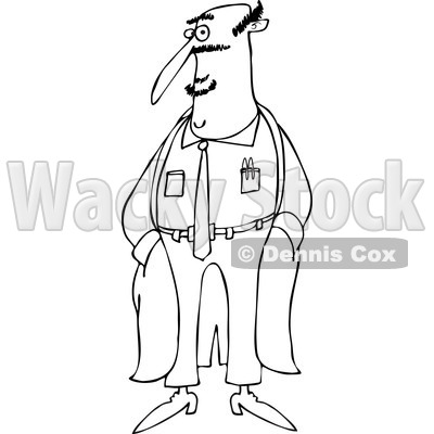 Clipart Of A Black And White Male Doctor Standing In A Lab Coat