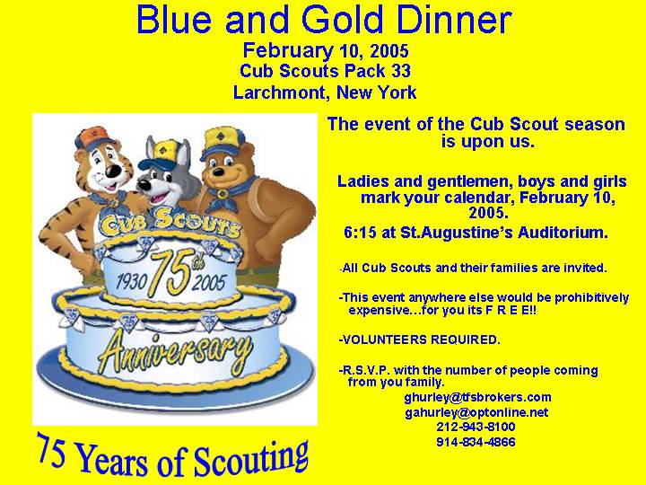 Cub Scout Clipart   Blue And Gold Invite