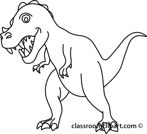 Dinosaurs   Albertosaurus Clipart 07a Outline   Classroom Clipart
