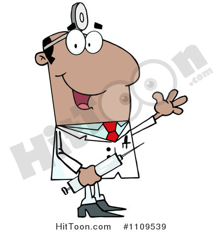 Doctor Clipart  1109539  Happy Black Male Doctor Holding A Syringe And