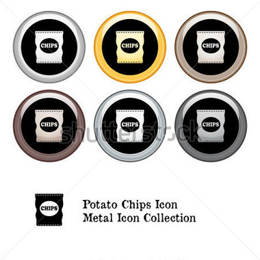 File Browse   Food   Drinks   Potato Chips Bag Icon Metal Icon Set