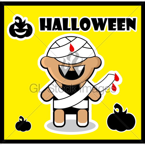 Halloween Icon Zombie Mummy Card Poster Background Cute Halloween