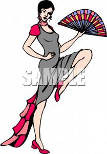 Hispanic Woman Dancing   Royalty Free Clipart Picture