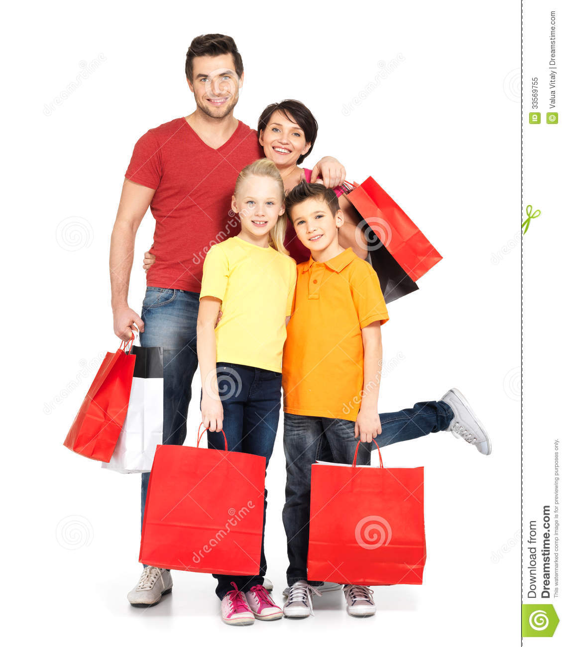 Holiday Shopping Bags Clip Art Family With Shopping Bags