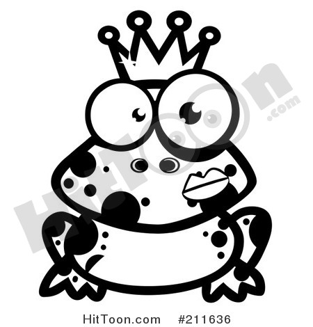 Lipstick Clipart Black And White Black And White Crowned Frog