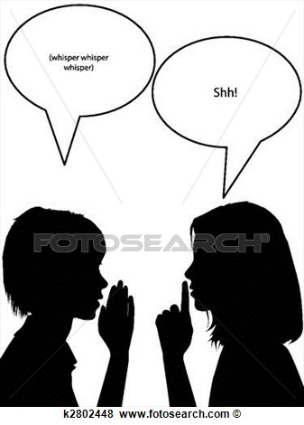 Of Whisper Shh Silhouette Women Tell Secrets K2802448   Search Clipart
