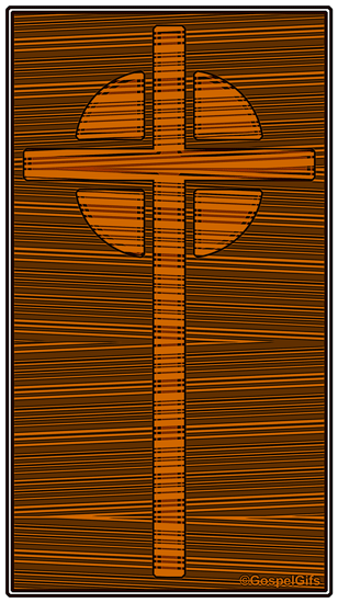 Original Christian Clip Art Image  Dark Brown Wood Finish Inlay Cross