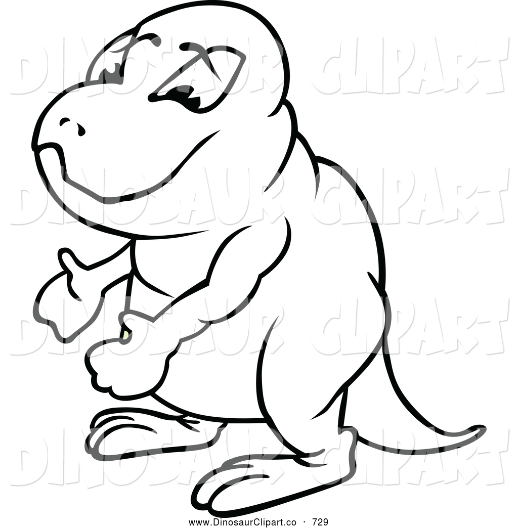 Royalty Free Coloring Book Page Stock Dinosaur Clipart Illustrations