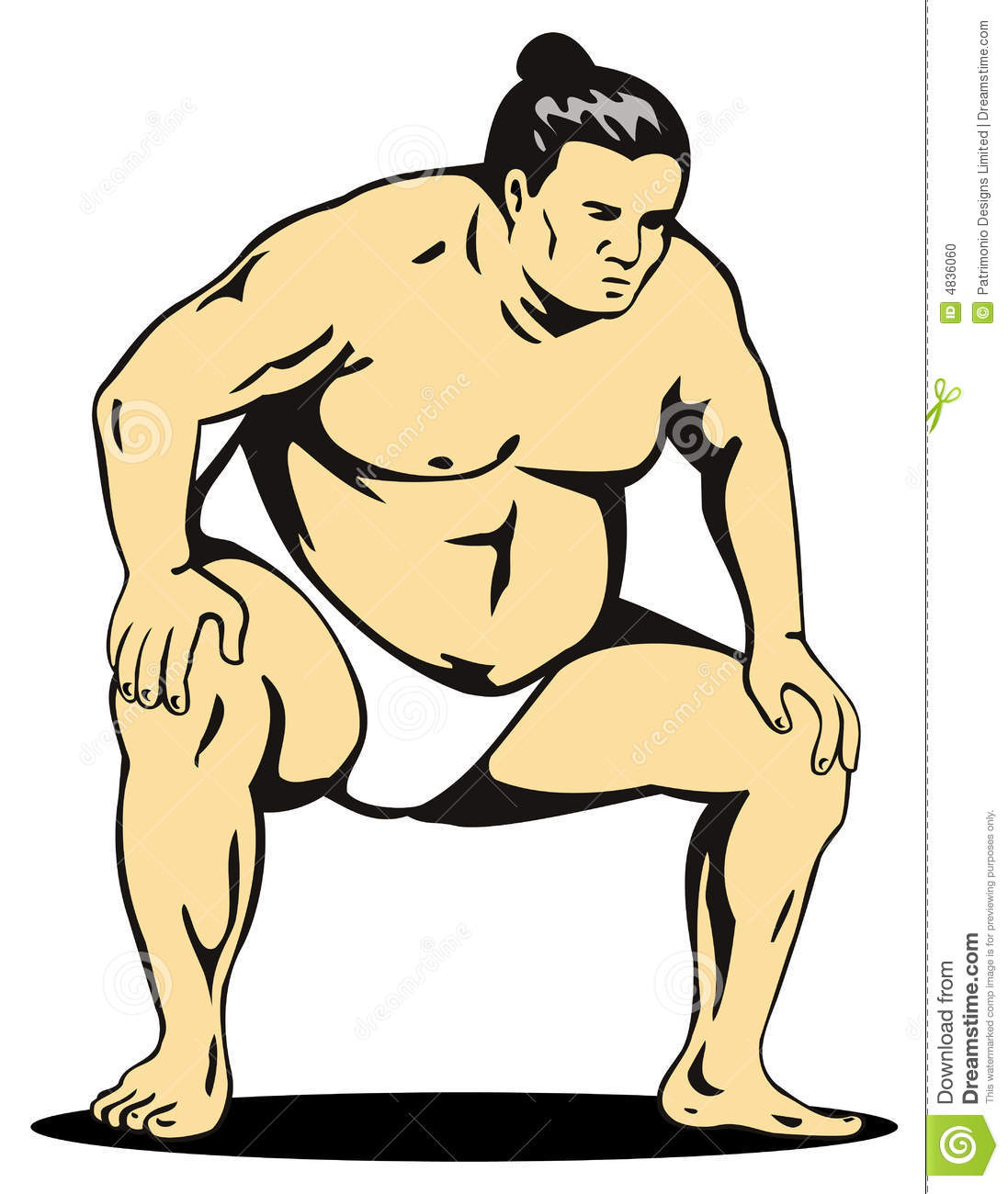 Sumo Wrestler Fighting Stance Stock Photo   Image  4836060