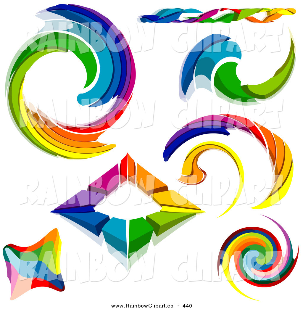 Vector Clip Art Of A Digital Collage Of Rainbow Logo Designs On A
