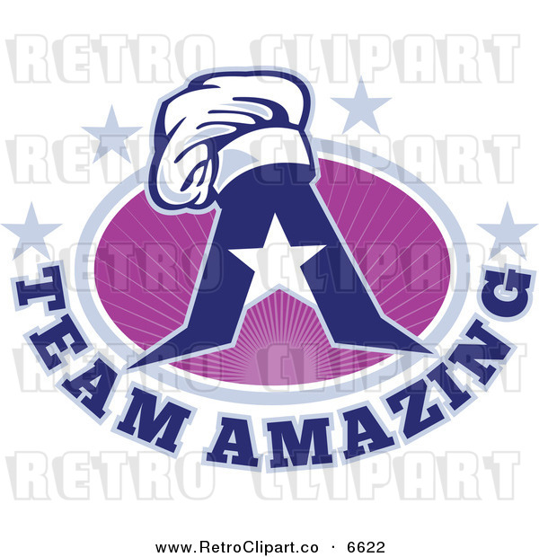 Vector Clipart Of A Retro Chef Hat On A Letter A With Team Amazing