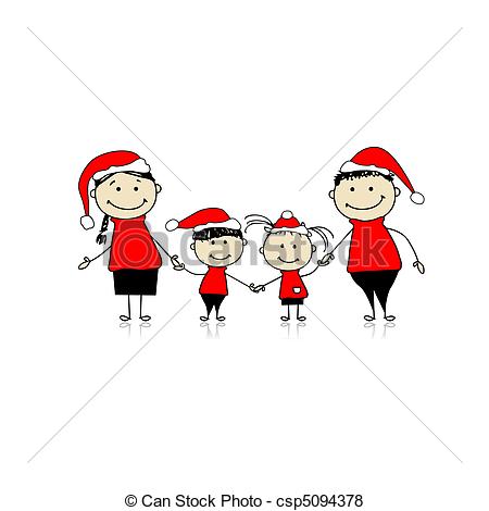 Vector Of Happy Family Smiling Together Christmas Holiday Csp5094378