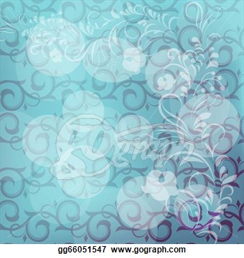 Vintage Winter Colored Floral Vector Background   Clipart Drawing