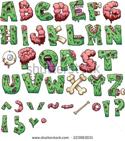 Zombie Letters And Symbols  Please Be Aware That This Is Not A Font