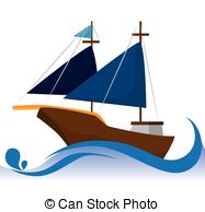 Antique Sail Boat Graphic Design Vector Illustration Eps10