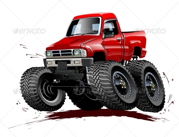 Cartoon Monster Truck One Click Repaint   Man Made Objects Objects