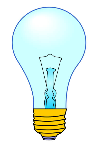 Clip Art Illustration Of An Incandescent Light Bulb