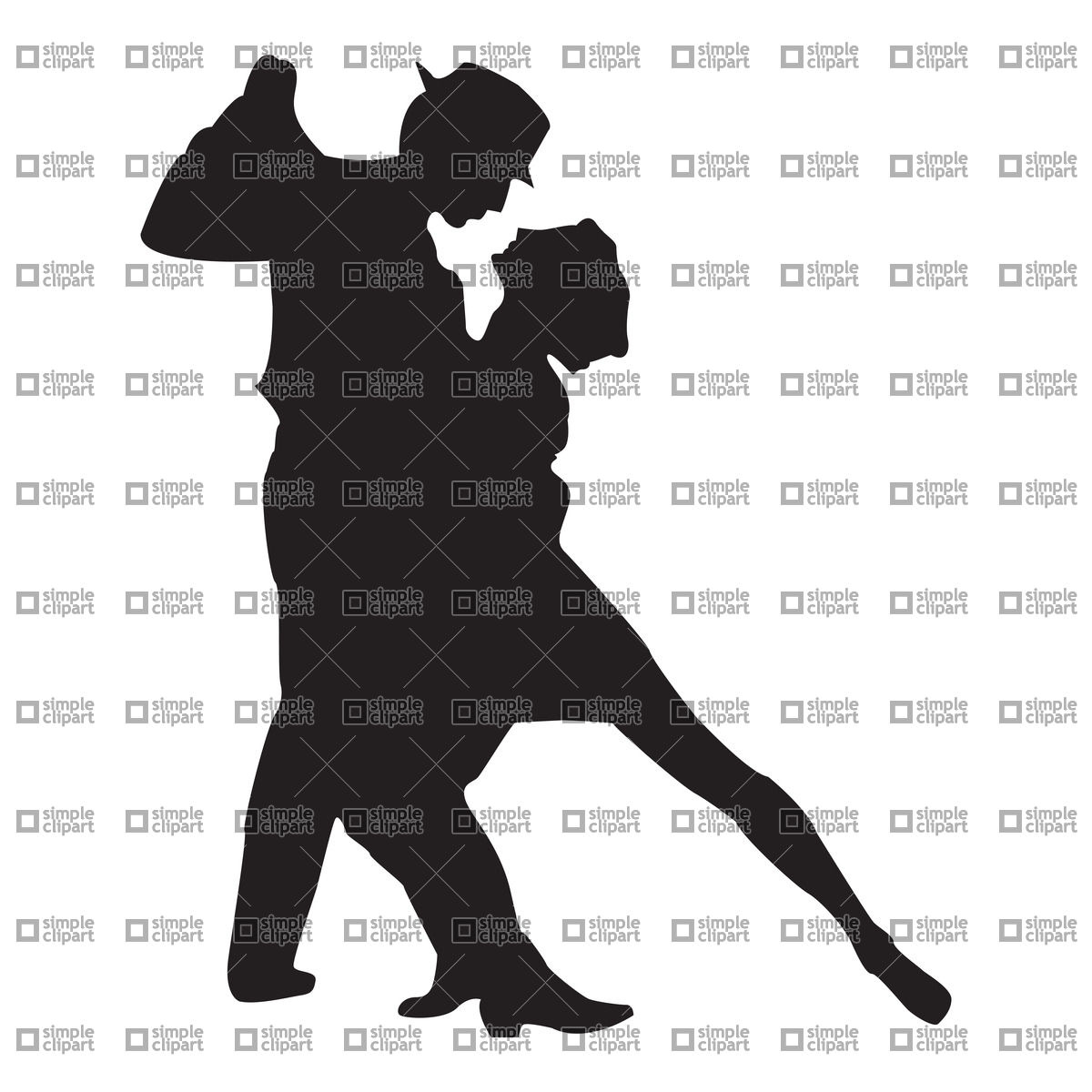 Clipart   People   Pair Of Tango Dancers Silhouette Vector Clipart