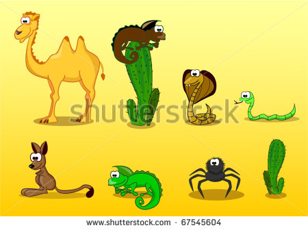 Cute Cartoon Desert Animals Desert Animals Including Camel